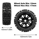 Rc Buggy Wheels   Tires 4pcs 1 8 17mm Wheel Hex Pre-glued For Arrma Typhon 6s