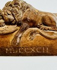 Vintage Swiss Black Forest Lion Carved Wood Lion Of Lucerne Switzerland