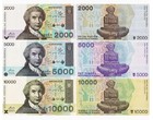3 Pcs Set 1992 Croatia 2000 5000 10000 Dinara P 23 24 25 Unc New Banknote