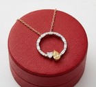 4ct Pear Cut Simulated Yellow Citrine diamond Drop Necklace 14k Rose Gold Plated