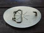 Initial   W    Rodeo Cowboy Letter Shine Gold Silver Oval Western Belt Buckle