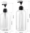 Empty Plastic Pump Bottles Dispenser 2 Pack Clear Refillable Pump Bottle