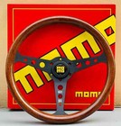Momo Heritage Indy Black Woodgrain Mahogany Wood Steering Wheel 350mm