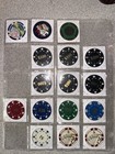 Lot Of 16 Las Vegas Nv Casino Chips  100  50  25  10  5  1