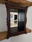 Vintage 1950s Syroco French Ornamental Carved Cherry Wood Mirror Display Shelf