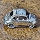 Italian 800 Silver Fiat 500 Mini Miniature Car Figurine 6 Grams Vintage