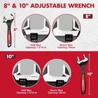 Arrow 2pc 8  10  Adjustable Wrenches Cr-v Steel Wide Jaw Black Oxide Inch metric
