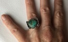 Antique Hand Made Navajo Sterling   Turquoise Ring-size 7 5
