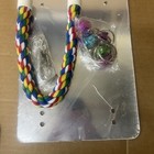 7 Inch Bird Mirror With Rope For Parakeets Cockatiels Conures Parrot Cage -crack