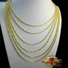 Men s Women s Real 10k Yellow Gold Hollow Rope Chain Necklace 2 5 Mm 16 24  Inch