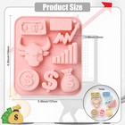 2pcs Silicone Stock Market Themed Mold Pink For Baking Cake Decorating Chocolate