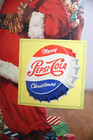 Vintage Christmas Cardboard Sign Pepsi General Store Santa Display Soda Bottle