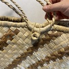 Handmade Natural Woven Tote Purse With Closure 14x15