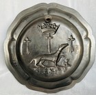 18th-century Antique Pewter Plate Featuring Hand-engraved Wriggle Work Floral 31
