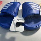 Adidas Men s Alphabounce 2 0 Basketball Slides Size 12 Royal Blue   White - New