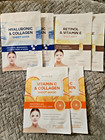 Lot Of 6 Sheet Face Masks - Skin 2 0 - Retinol  Collagen  Vit C  Hyaluronic