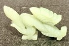 Vintage Chinese Carved Green Stone Dragon Figurine Sculpture Asian Decor 5x3