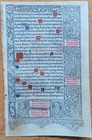 Book Of Hours Leaf Horae B m v  On Vellum Gold Initials Kerver Paris  e  - 1505