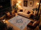 Washable Distressed Vintage Medallion Area Rug Rust Oriental Carpet Multiple Siz