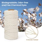 Macrame Cord 4mm X 109yards  328feet   Natural Cotton Macrame Rope - 4 Strand   