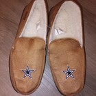 His   Hers Set Of Blue  Grey And Tan Nfl Foco Slippers  