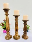 Pillar Candle Holder  Natural Candlesticks Pedestal Farmhouse Dinning Table Deco