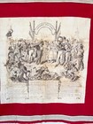 30x27 Antique C1850 French Printed Cotton Satirical Textile Couronnement D   une 