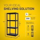 Plano Plastic Shelving Unit 4 Shelf 48 x23 x14  200 Lbs For Closet Office