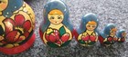Vintage Wooden Russian Nesting Dolls 4 1 2  Set Of 5
