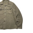 Vintage Military Shirt Mens Large Olive Green Og-108 Wool Us Army Korean War 50s
