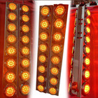 Front Clear Lens Peterbilt Air Cleaner Kit W 16 Flat Amber Led Lights   Bezels