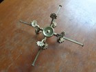 Antique Old Brass Dish Cross Hot Plate Adjustable Expandable Trivet Stand Holder