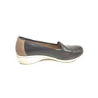 Dansko Marjorie Black Leather Perforated Slip   on Loafers W  Taupe Heel Sz 10 5