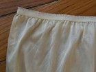 Vtg Panties Shiny Granny Brief Satin Nylon 9 Plus Underscore Sissy Pastel Yellow
