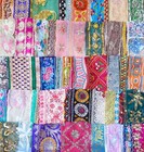 Very Rare Lot Antique Vintage Sari Lace Edging Ribbon 50pcs Embroidered C190 A20