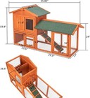 61   Wooden Chicken Coop Hen House Rabbit Wood Hutch Poultry Cage Habitat New