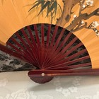 Vtg Large Paper Folding Wall Fan - Birds  Cherry Blossoms   Bamboo - Fast Ship