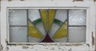 Abstract Midsize Old English Leaded Stained Glass Window 24 25  X 13 
