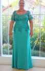 Mother Of The Bride Dresses Illusion Neck Lace Applique Wedding Evening Gowns