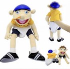 Jeffy Funny Puppet Doll Character Family Yellow Shirt Blue Helmet Black Shoes