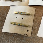 Antique Early 1900s Set Of 12 Gold Tone Tie Bar Clips Nos Deadstock