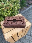 Vintage Carved Wooden Tissue Box Cover  Handmade Rectangle Tissue Holder  Decora