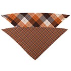 Fall Dog Bandana Autumn Thanksgiving Plaid Reversible Triangle Bibs Scarf 