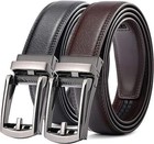 28   -50    Men s Leather Ratchet Dress Belts Automatic Buckle Click Sliding Belt
