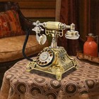 Antique Vintage Handset Old Telephone European Style Rotary Dial Phone Gold New