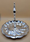 Vintage Look Metal Silver Tone Candy Dish Or Nut Tray - Mirrored Chrome Look