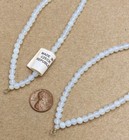 1 Czech Glass White Opal Beaded Dual Strand 18  Silver Tipped Section V525