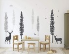 Timber Artbox Woodland Nursery Decor   Dreamy Forest Theme Pine Tree Wall Decals