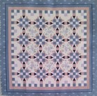 Vtg wamsutta  double Wedding Ring  quilt Pattern  Cotton Fabric Block  7 5 x7 5 