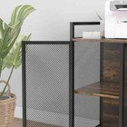 Rustic Brown 33 75 In  Office Storage Cabinet With 4 Shelves And Metal Doors
